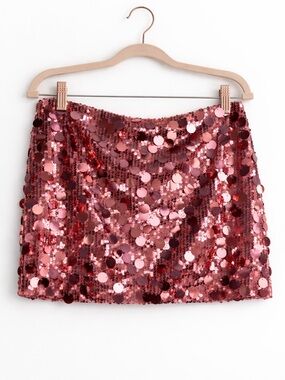 Pink Sequin Mini Skirt | Generation Kiss | Party/NYE Glam